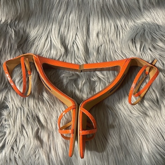 Ralph Lauren Purple Label Ardelisa Ayers Snakeskin Sandal Bright Orange EU 39.5 - Picture 9 of 16